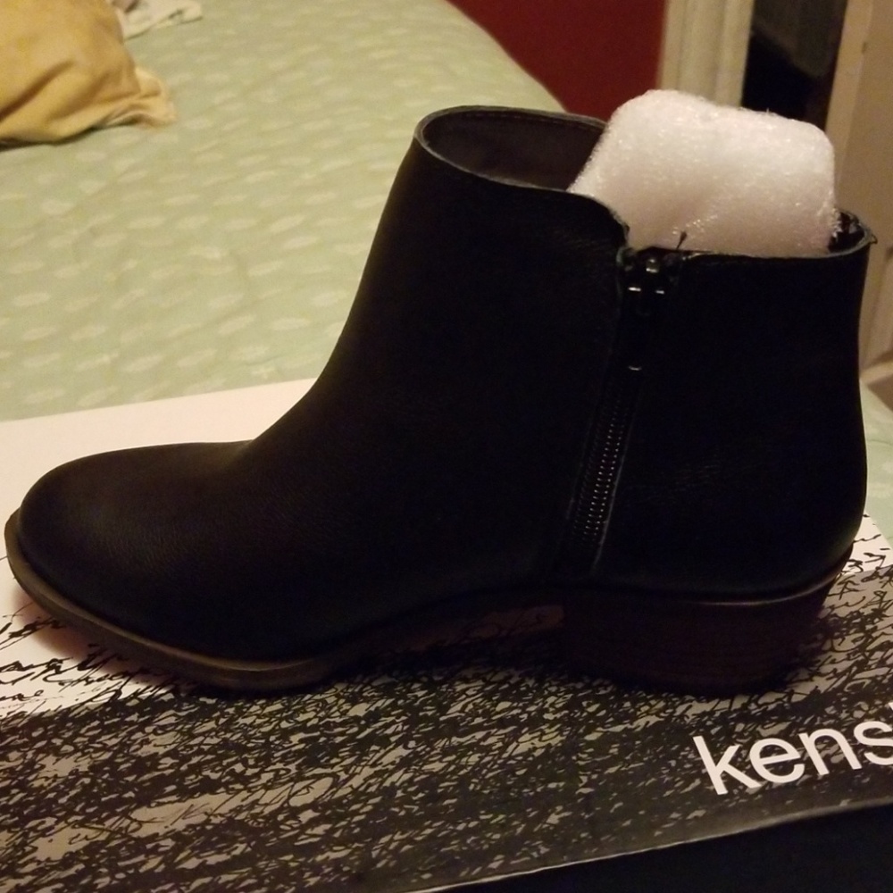 Black leather boots